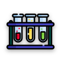 Lab test tube rack color line icon