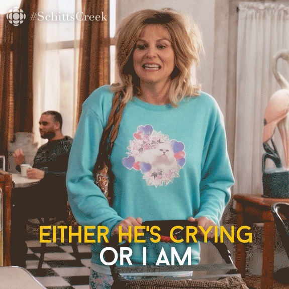 Either he's crying or I am - parenting gif